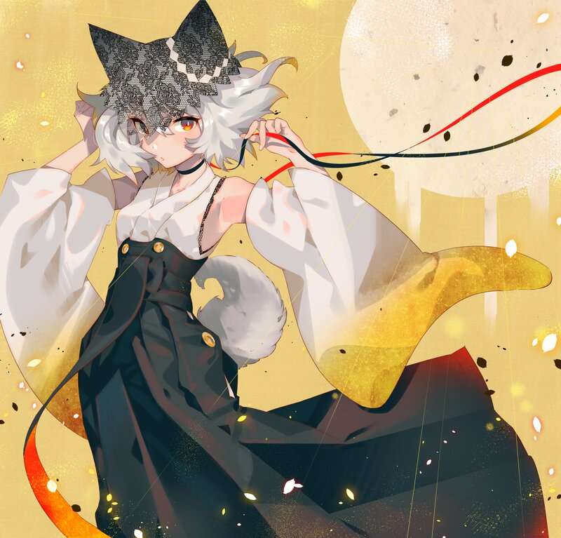 Anime Girl with Cat Ears — Gold, Dramatic