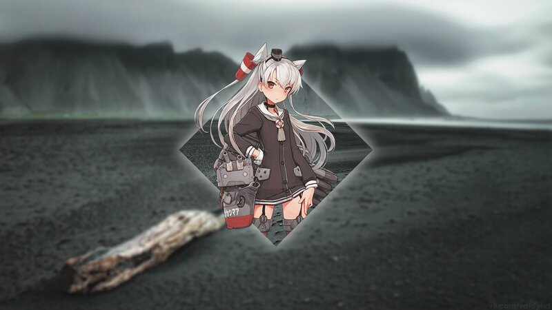 Anime Girl with Cat Ears — Gray, Dramatic, Digital Art, Cat Ears