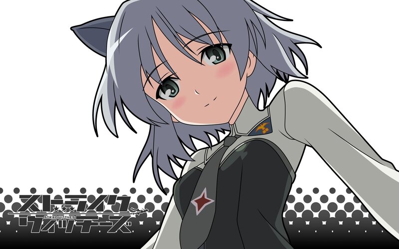 Anime Girl with Cat Ears — Gray, Neutral