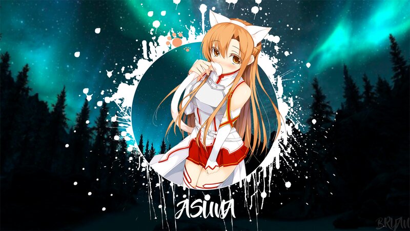 Anime Girl with Cat Ears — Green, Dramatic, Night