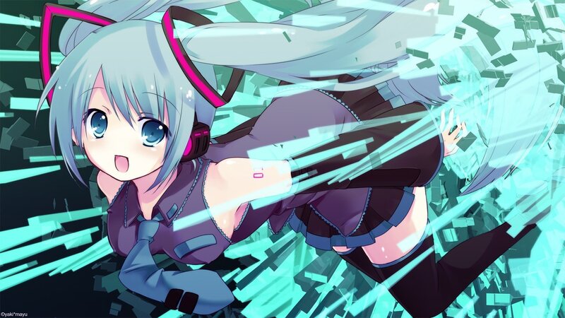 Anime girl with cat ears in action