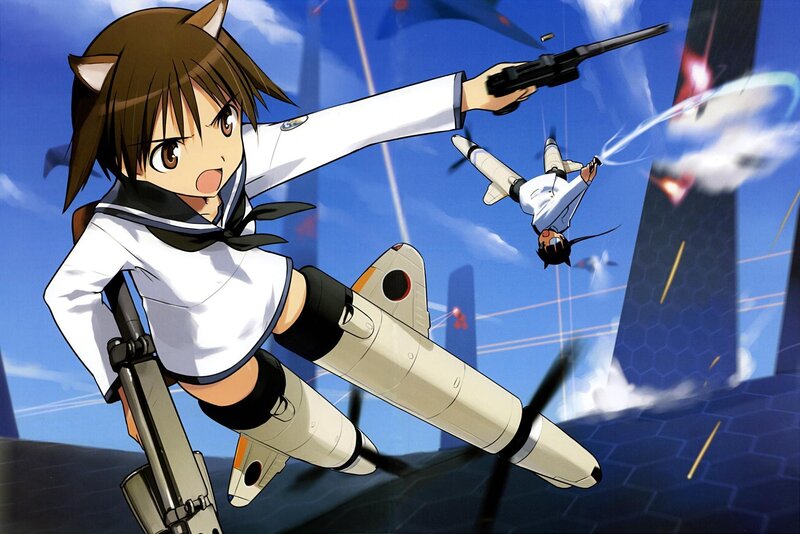 anime girl with cat ears in battle