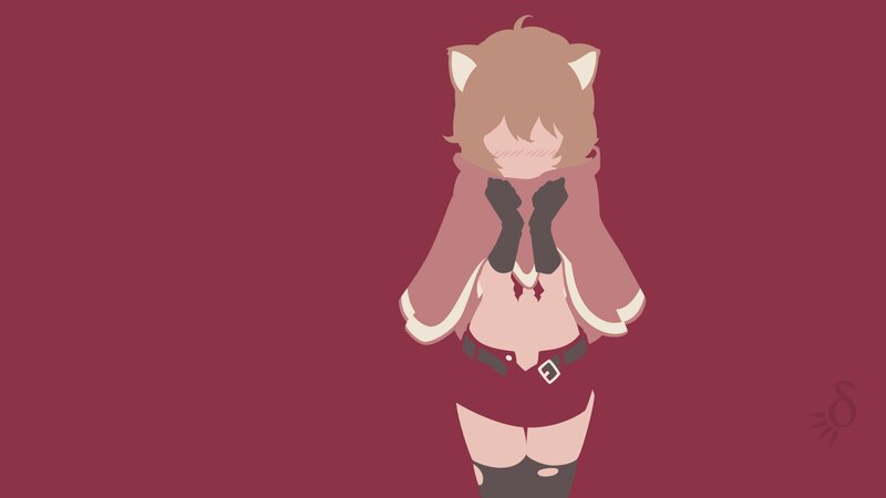 Anime Girl with Cat Ears — Maroon