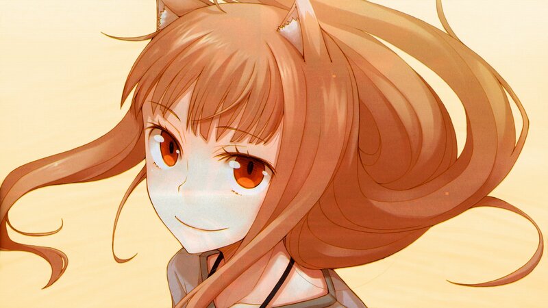 Anime Girl with Cat Ears — Orange, Cheerful