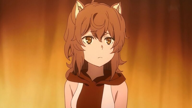 Anime Girl with Cat Ears — Orange, Dramatic, Cat Ears