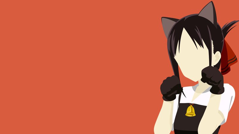 Anime Girl with Cat Ears — Orange, Playful, Cat Ears, Apron