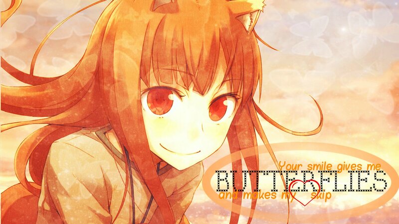 Anime Girl with Cat Ears — Orange, Warm