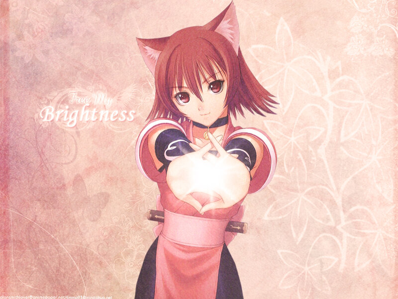 Anime Girl with Cat Ears — Pink, Calm, Cat Ears, Sword