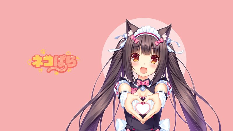 Anime Girl with Cat Ears — Pink, Cheerful, Cat Ears