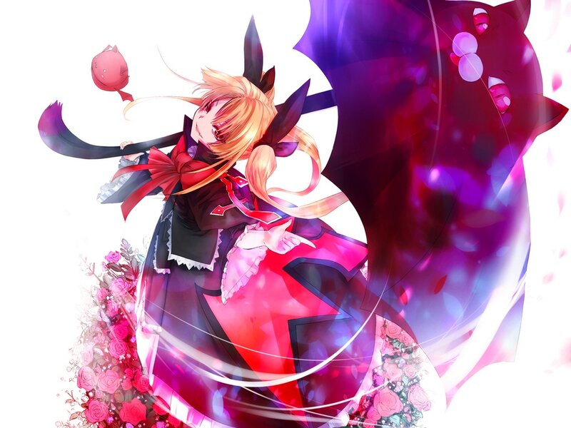 Anime Girl with Cat Ears — Pink, Dramatic, Digital Art