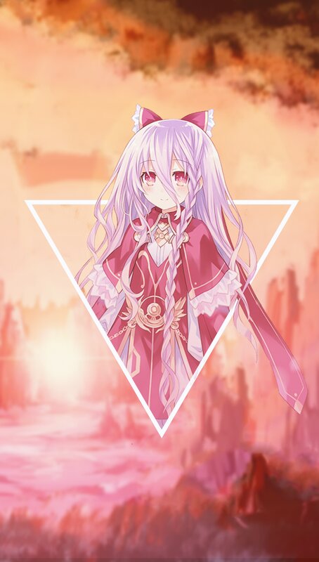 Anime Girl with Cat Ears — Pink, Dramatic, Sunset