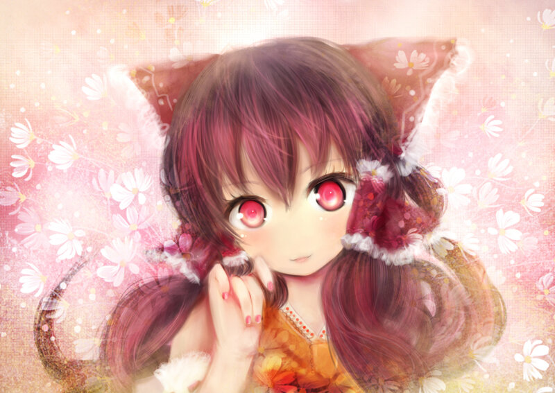 Anime Girl with Cat Ears — Pink, Dreamy