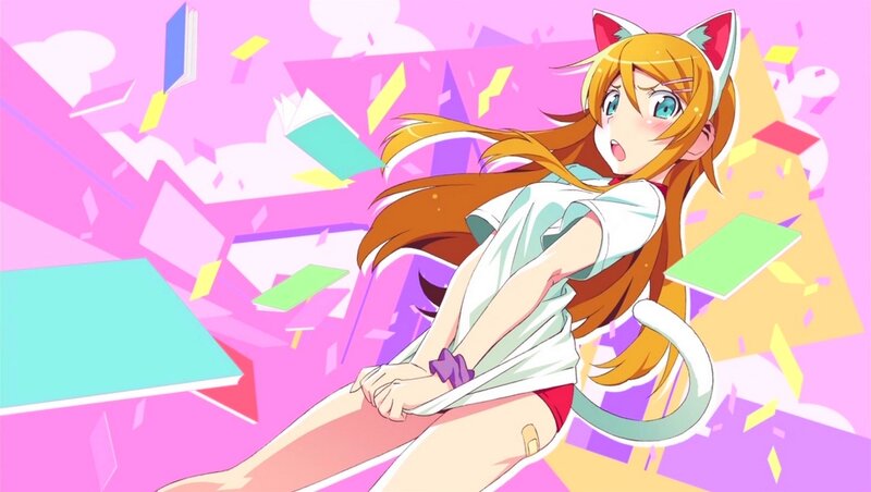 Anime Girl with Cat Ears — Pink, Dynamic