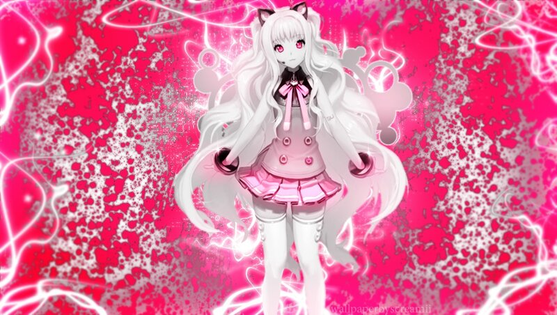 Anime Girl with Cat Ears — Pink, Energetic, Digital Art