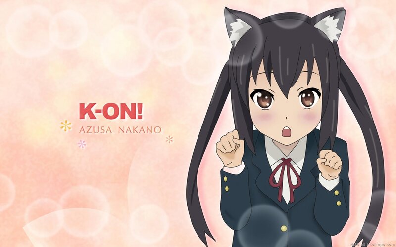 Anime Girl with Cat Ears — Pink, Playful, School Uniform