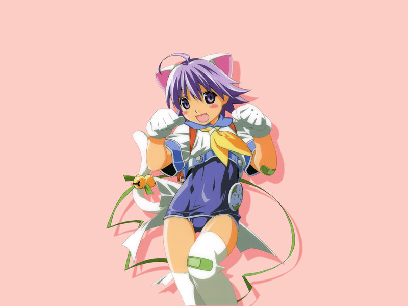 Anime Girl with Cat Ears — Pink, Playful