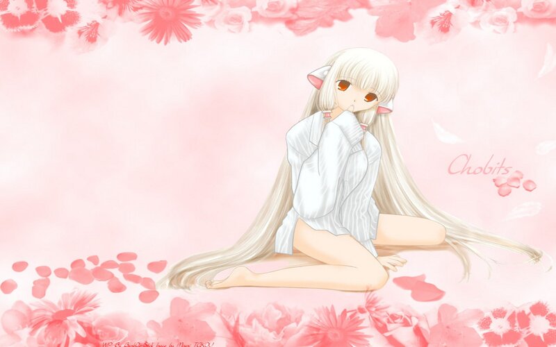 Anime Girl with Cat Ears — Pink, Serene, Spring, Cat Ears, Flowers