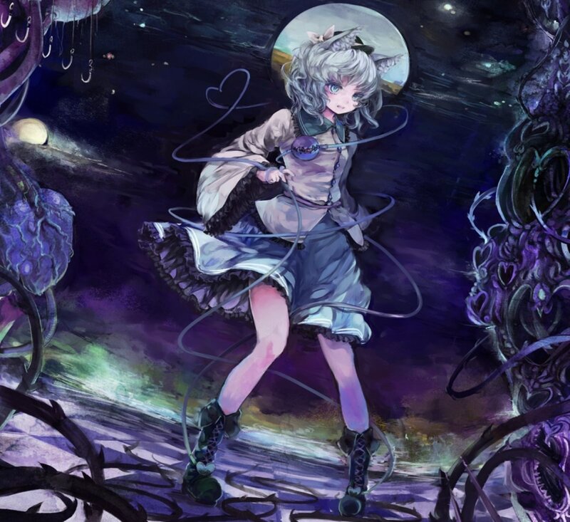Anime Girl with Cat Ears — Purple, Dark, Mysterious