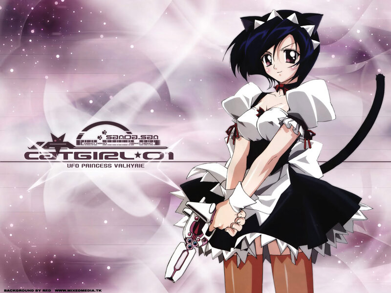 Anime Girl with Cat Ears — Purple, Dramatic, Cat Ears
