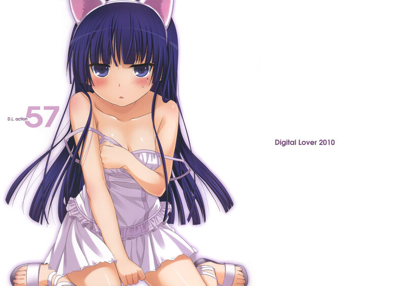 Anime Girl with Cat Ears — Purple, Innocent, Manga