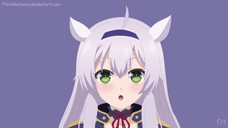 Anime Girl with Cat Ears — Purple, Surprised