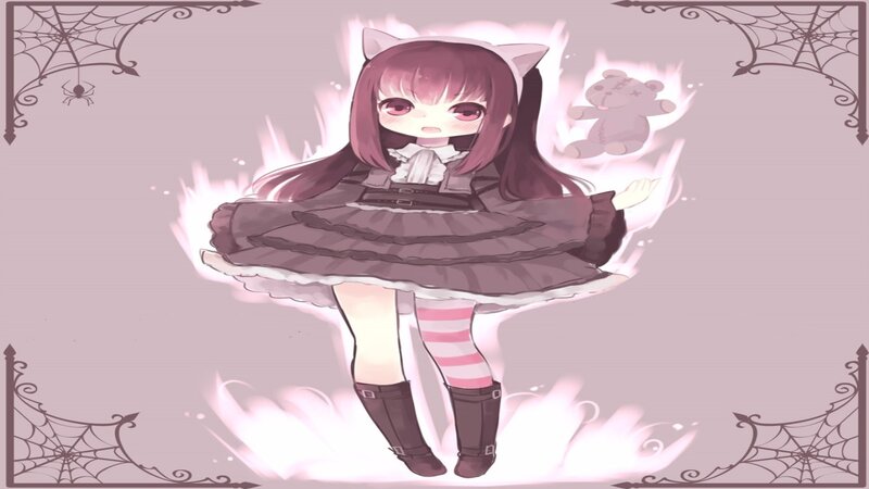 Anime Girl with Cat Ears — Purple, Whimsical