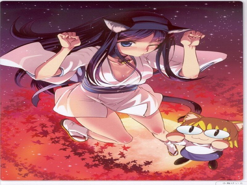 Anime Girl with Cat Ears — Red, Dynamic