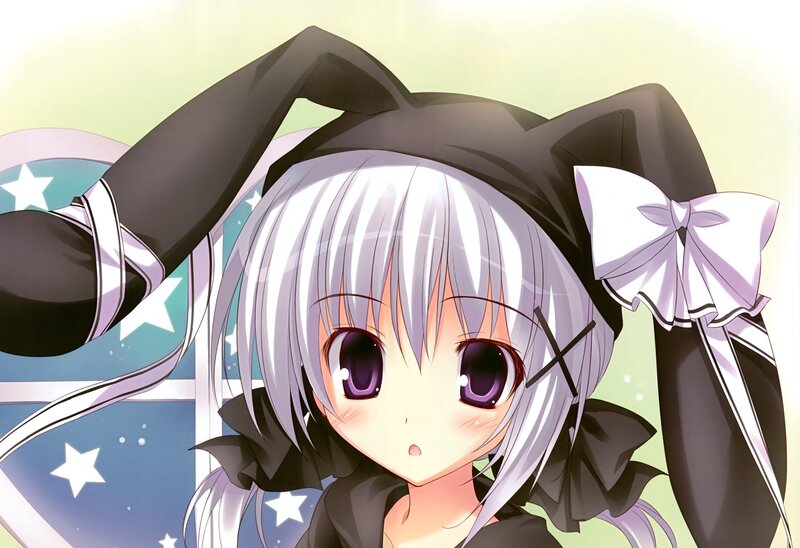Anime Girl with Cat Ears — Silver