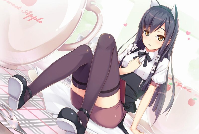 Anime Girl with Cat Ears — White, Calm, Afternoon, Cat Ears