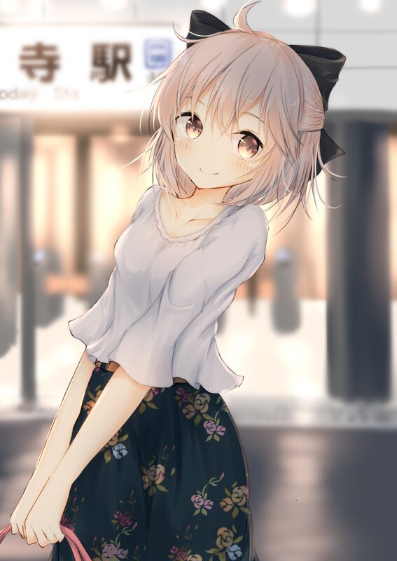 Anime Girl with Cat Ears — White, Calm, Afternoon, Digital Art