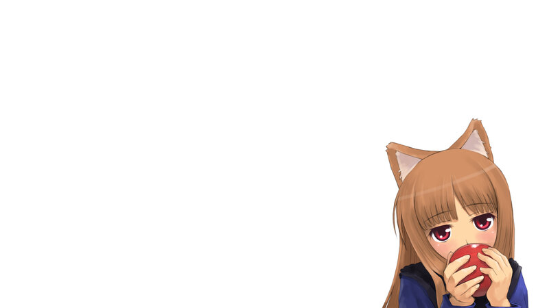 Anime Girl with Cat Ears — White, Calm, Cat Ears, Apple