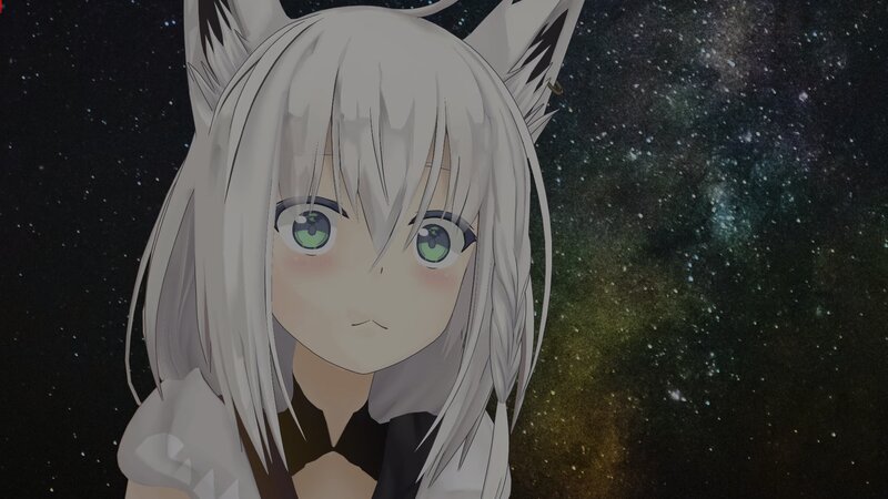 Anime Girl with Cat Ears — White, Calm, Night