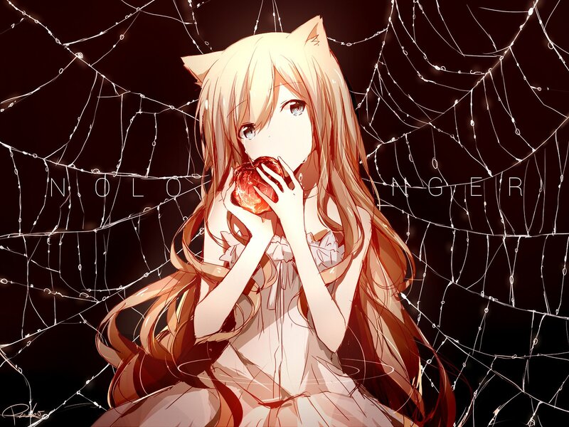 Anime Girl with Cat Ears — White, Dark