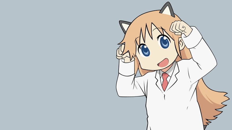 Anime Girl with Cat Ears — White, Energetic