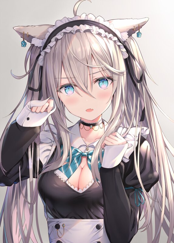 Anime Girl with Cat Ears — White, Innocent, Digital Art, Cat Ears