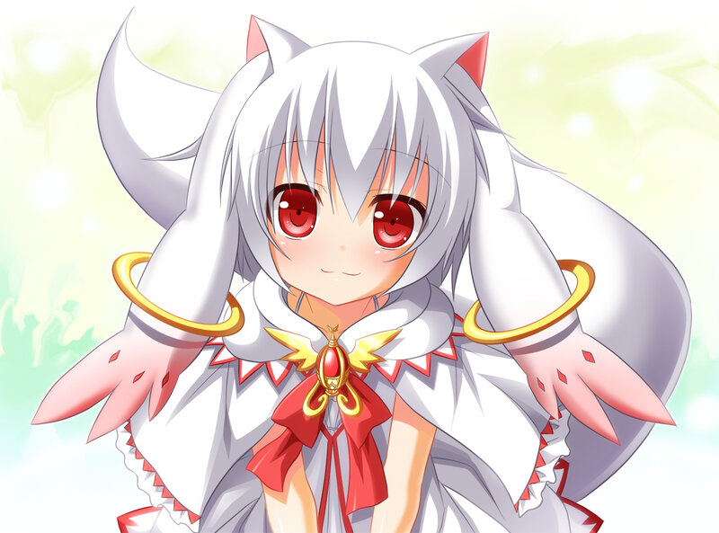 Anime Girl with Cat Ears — White, Innocent
