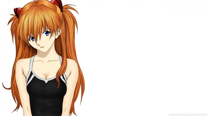 Anime Girl with Cat Ears — White, Neutral, Cat Ears, Black Top