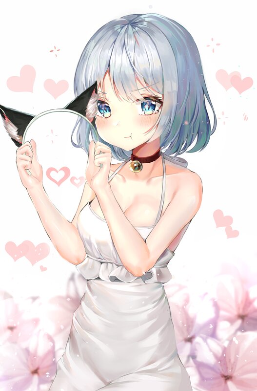 Anime Girl with Cat Ears — White, Sweet