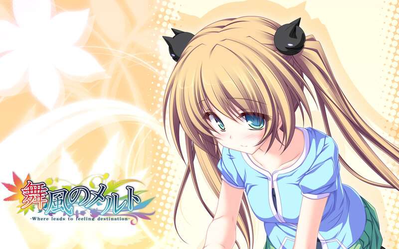 Anime Girl with Cat Ears — Yellow, Calm, Cat Ears, Blue Eyes
