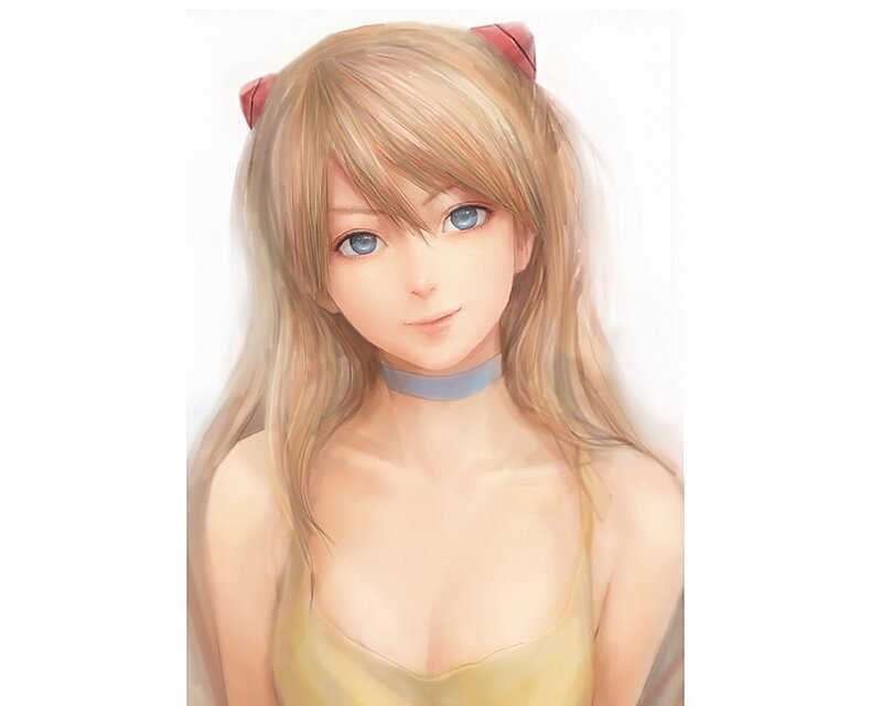 Anime Girl with Cat Ears — Yellow, Calm, Digital Art