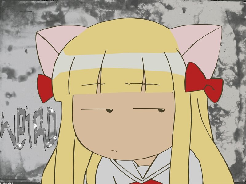 Anime Girl with Cat Ears — Yellow, Neutral