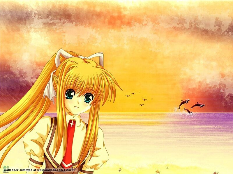 Anime Girl with Cat Ears — Yellow, Serene