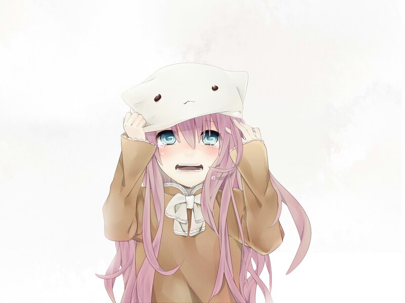 anime girl with cat hat