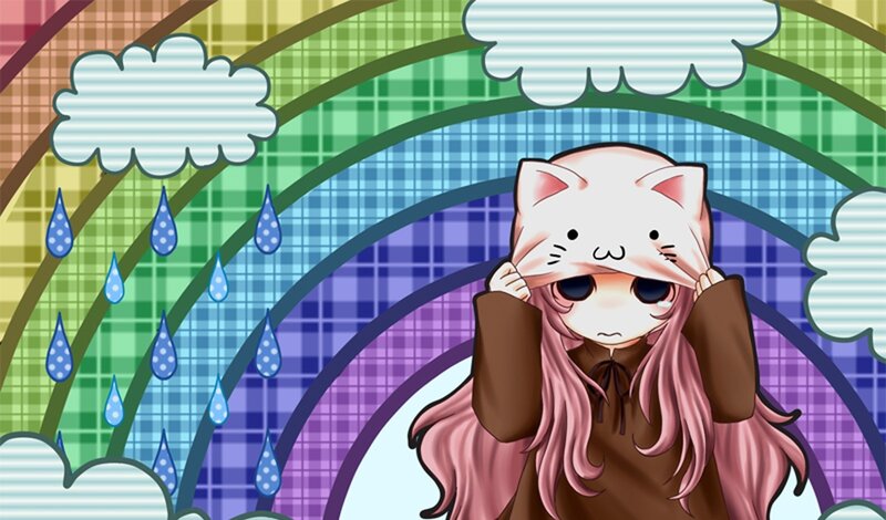Anime Girl with Cat Hat — Pink, Playful