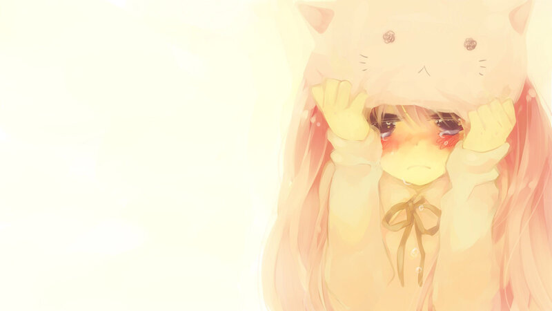 Anime Girl with Cat Hat — Pink, Soft