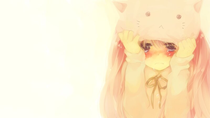 Anime Girl with Cat Hat — Yellow, Soft