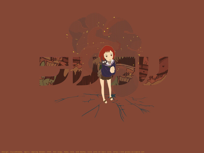 Anime girl with cat in explosion