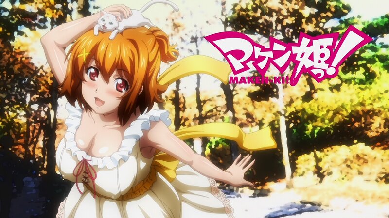 Anime girl with cat on head
