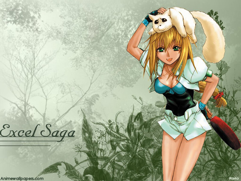 Anime girl with cat on head