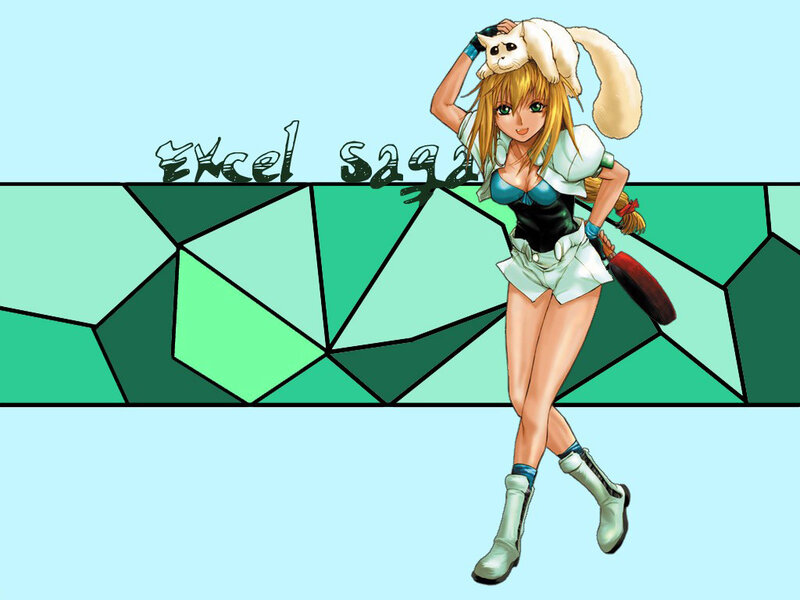 anime girl with cat on head